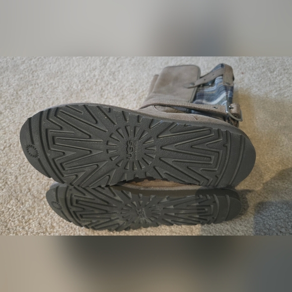 UGG Plaid Suede Riding Boots Size 7 - Picture 2 of 5